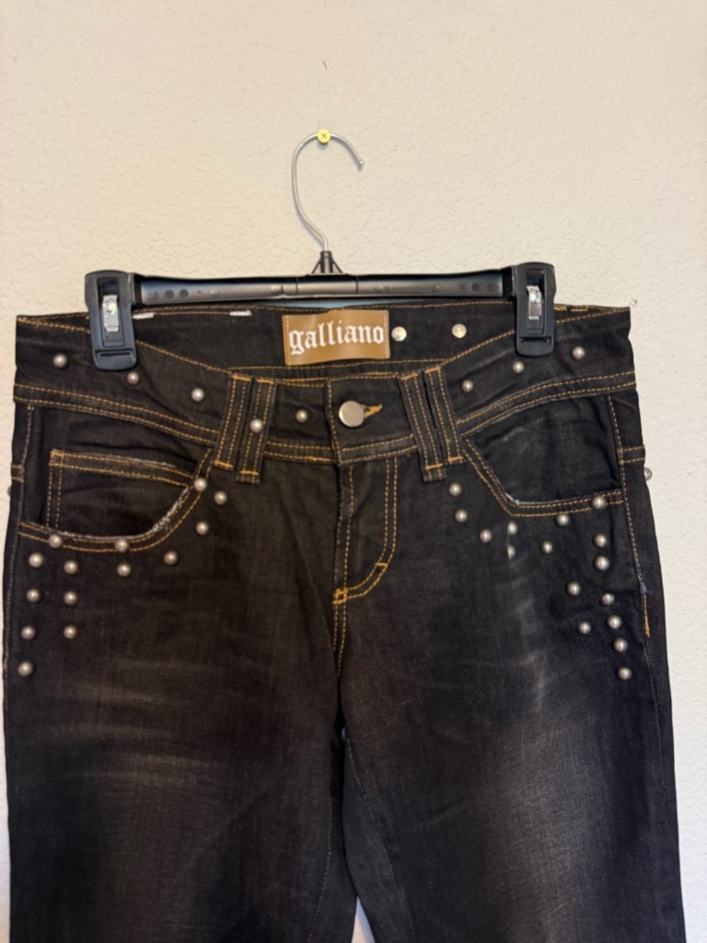 John Galliano | Studded Back-Pocket Skinny Dark Blue Jeans - 30 - Picture 5 of 7